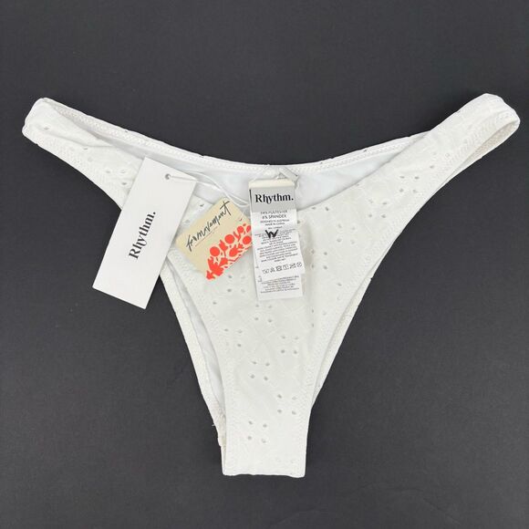 Free People Movement Rhythm Brighton Eyelet White Bikini Bottom Medium $58 NWT - Picture 5 of 16